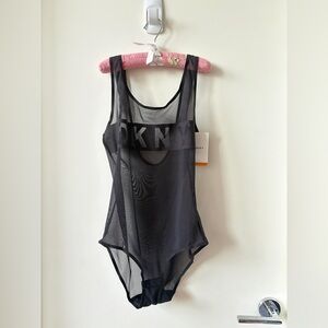 BNWT DKNY Black Mesh Bodysuit